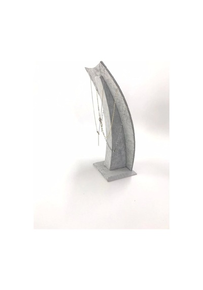 Yerli Üretim Dubai Model Süet Kumaş Gri Renk 25/12 Cm Kolye -zincir Ayaklı Stand Çok Renkli