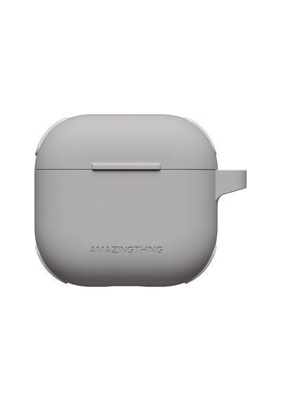 Apple Uyumlu AirPods 4 Kılıf Amazingthing Airbag Köşe Tasarımlı Omni Serisi Silikon Kılıf Gri