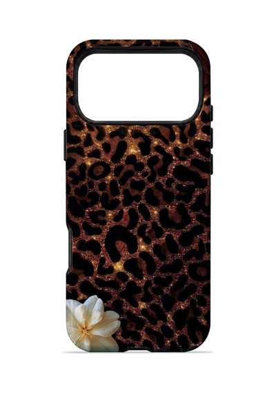 Velvoria Valestra Koyu Leopar Çiçek Apple iPhone Uyumlu 17 Pro Darbe Korumalı Kılıf Valestra Select - Koyu Leopar Çiçek