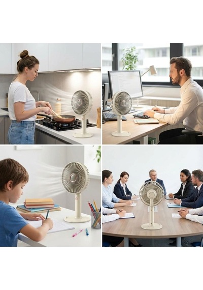 Buffer 3 Kademeli Masaüstü Fan - Telefon Tutuculu Standlı Taşınabilir Mini Fan Zb161