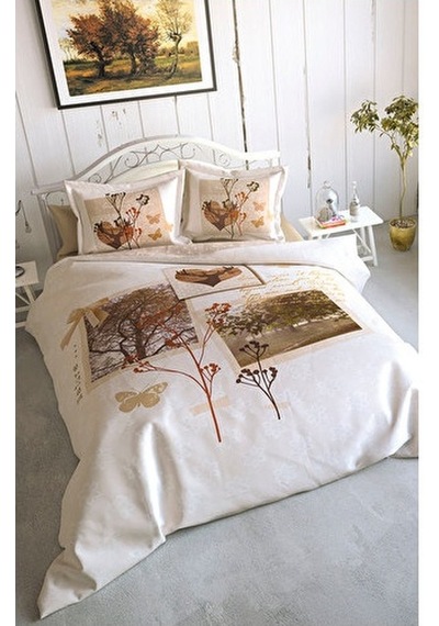 Özdilek Art 3d Çift Kişilik Nevresim Takımı Bej Love Winter