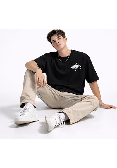 Sevgili Kombini Minimal Uzay Gezegen Baskılı Çift Tişört Oversize Çok Renkli Sevgili Kombini Minimal Uzay Gezegen Baskılı Çift Tişört Oversize Çok Renkli