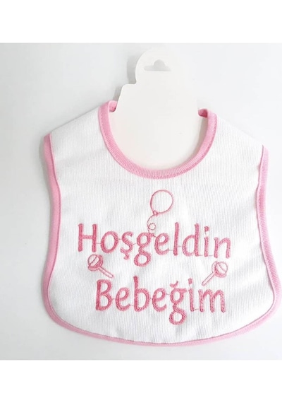 Hoşgeldin Bebeğim Su Geçirmez Kız Bebek Önlüğü Pembe