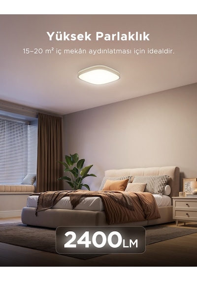 Govee RGBWW + RGBIC Matter Destekli Kare Akıllı Tavan Armatürü - 30 cm/12 İnç
