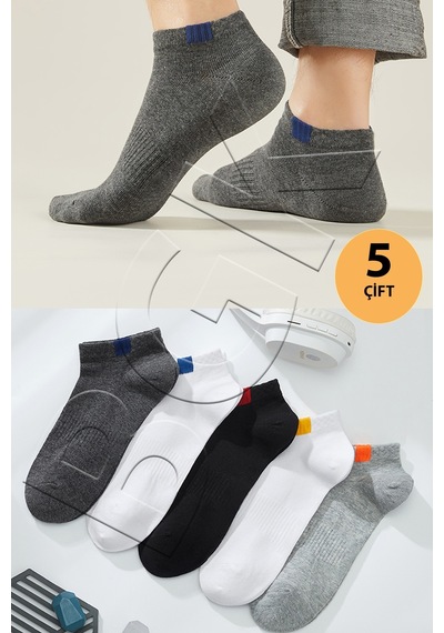 Bgk Unisex 5'li Spor Patik Çorap Çok Renkli