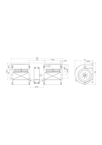 Kormas 12v Kalorifer Motoru Blower 3 Devir 325 136 116 Mm