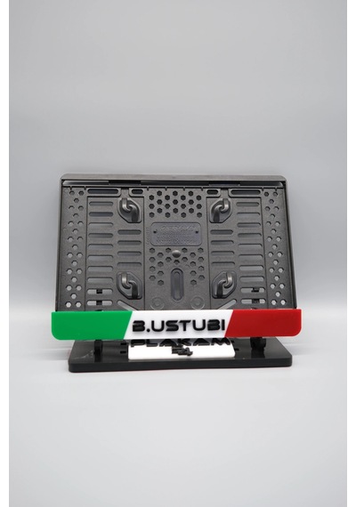 İtalya Temalı Kişiye Özel Siyah İsimli Pleksi Motor Plakalığı - 848647925