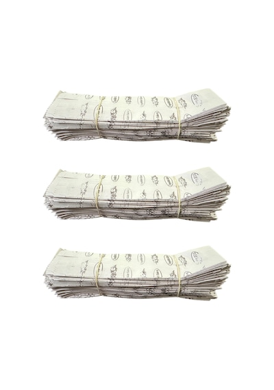 Baskılı Mat Beyaz Baget Dürüm Kese Kağıdı - 8 X 28 Cm. - 2.5 Kg. - Ortalama 600 Ad - Paket