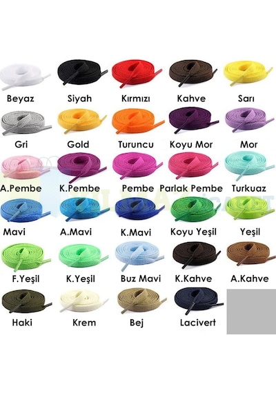 Spor Ayakkabı Bağcığı Yassı 120 Cm 1 Çift