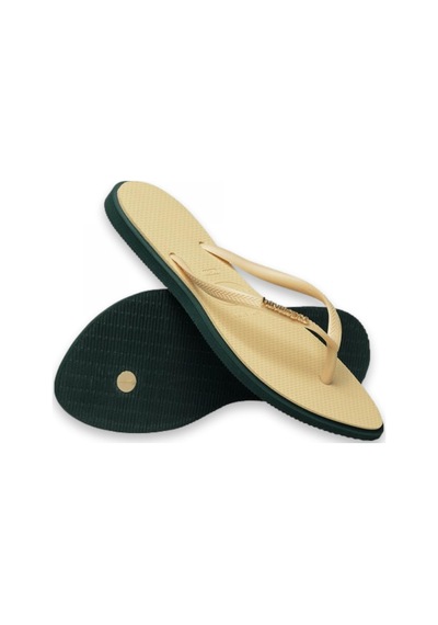 Havaianas 4149584 Sslim Point Parmak Arası Bej Kadın Terlik Siyah