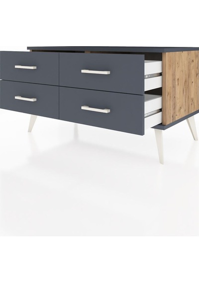 Hyperion Şifonyer 4 Raflı 88x44x48 Çam-antrasit Antrasit Hyperion Şifonyer 4 Raflı 88x44x48 Çam-antrasit Antrasit