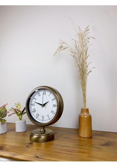 Eskitme Metal Retro Masa Saati 25 20 Cm Renkli