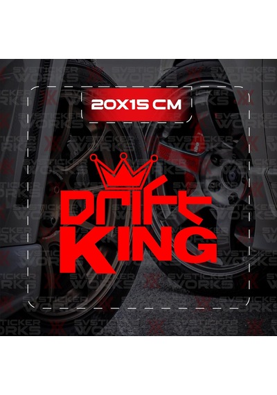 Drift King Jdm Sticker Araba Laptop Motosiklet Sticker Yapışkanlı Folyo Kırmızı