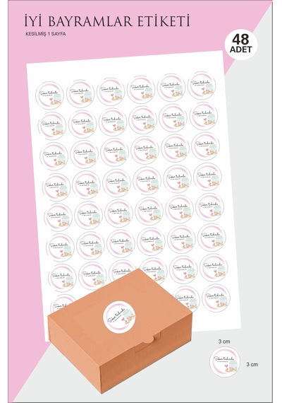 İyi Bayramlar Sticker 48 Adet 3 Cm