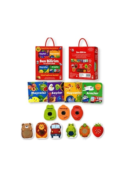 Ben Bilirim İngilizce Destekli İlk Kitaplarım 4 Kitap + 6 Magnetli Dokun Hisset Kart - Qhdh-893894