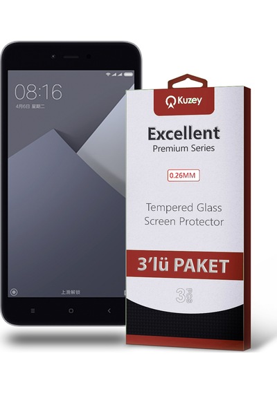 Xiaomi Redmi 5A ile Uyumlu Kırılmaz Cam Ekran Koruyucu Ekonomik 3'lü Paket