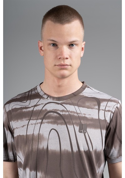 Maraton Regular Erkek Bisiklet Yaka Kakao T-shirt Kahverengi
