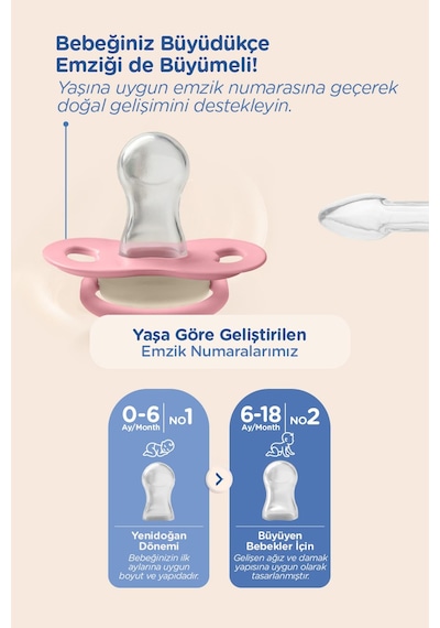 Wee Baby Duo Simetrik Uçlu Emzik 6-18 Ay No:2 Pembe - Sarı