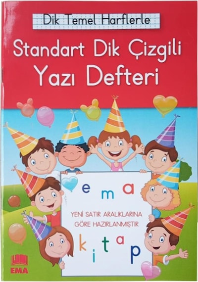 Güzel Yazı Defteri Orta Boy Dik Çizgili 16.5 x 24 CM 24 Yaprak 6 Adet
