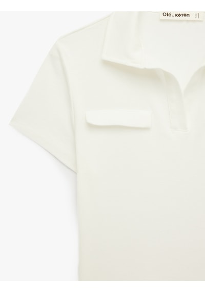 Koton Modal Karışımlı Regular Fit Cep Detaylı Kısa Kollu Polo Yaka Tişört Ekru 7wal10205ık