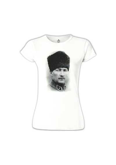 Atatürk Beyaz Kadın Tshirt 001