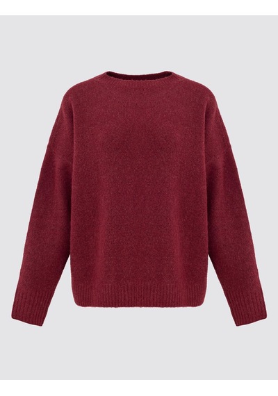 Jimmy Key Bordo Uzun Kollu Bisiklet Yaka Yün Karışımlı Triko Kazak 5ww134148562