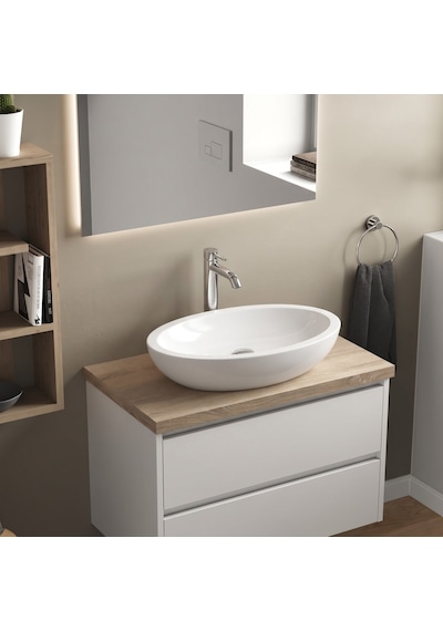 Ideal Standard Strada O Tezgah Üstü Çanak Lavabo 60x42 Cm Batarya Deliksiz Beyaz K078401