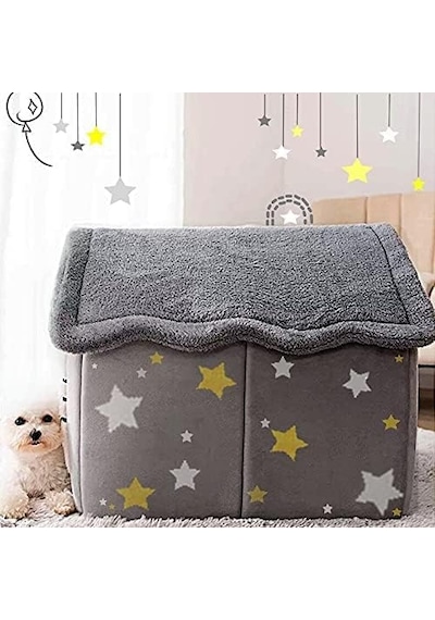 Köpek Evi İç Mekan, Katlanabilir Yumuşak Köpek Yatağı Sıcak Kedi Yuvası Küçük Orta Büyük Köpekler Kediler İçin Minderli Yavru Mağara S İçinde 9 Lbs
