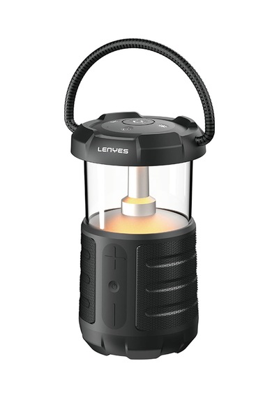 Lenyes S230 Kamp Gece Lambalı Bluetooth Speaker Hoparlör V5.3 Siyah