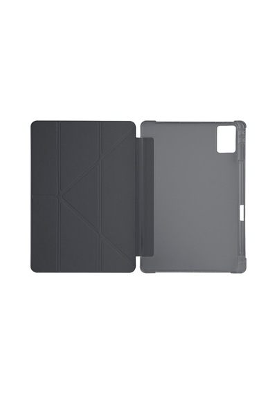 Lenovo Idea Tab Plus 12.1 2025 Tb361fu-tb361zu Uyumlu Kalem Bölmeli Dönebilen Üçgen Standlı Tri Folding Tablet Kılıfı - Siyah - T42077
