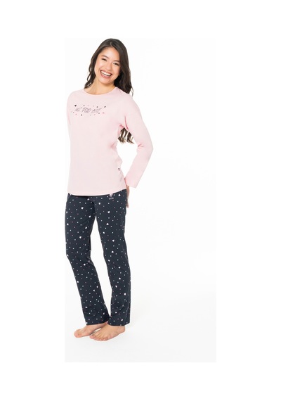U.S. Polo Assn. Kadın Pamuklu Lisanslı Pijama Takımı 20140 Pembe