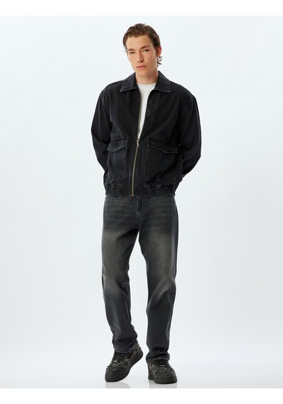Koton Düz Paça Straight Fit Kot Pantolon Standart Bel - Mark Jean Siyah 5wam40066ıd Siyah