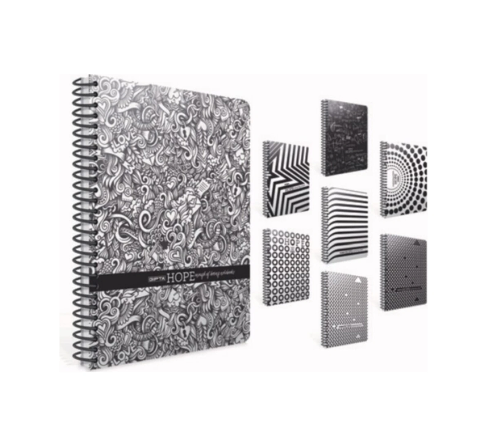 Hope Spiralli Karton Kapak Defter 19x26cm 80 Yaprak Çizgili 4 Lü Paket 1194
