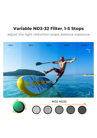 K&f Concept Variable Nd2-32 Filter Djı Osmo Action 3/4/5 Pro Uyumlu