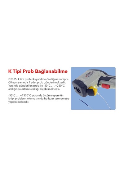 Cem Dt835 Dairesel Lazer Işıklı Termometre 800 Derecec