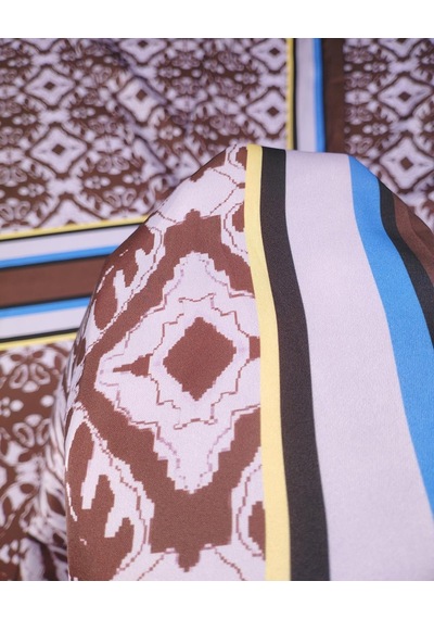 Lila Mor Twill Saten Kumaş Hafif Parlak Dökümlü 140x200cm-11840
