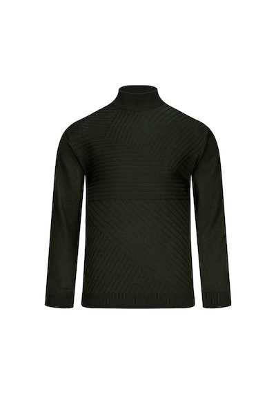 Hatemoğlu Haki Regular Fit Yarım Balıkçı Yaka Yünlü Kazak 2982357 Haki