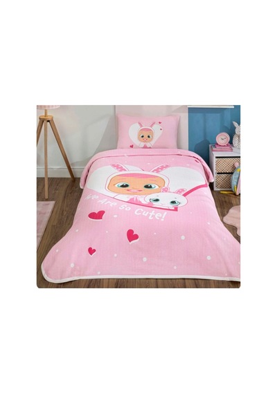 Yeni Sezon Lisanslı Cry Babıes Cute Tek Kişilik Pike Takımı Pembe