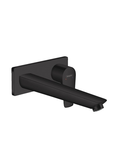 Hansgrohe Talis E Tek Kollu Lavabo Bataryası Ankastre Duvara Monte, 22.5 Cm Gaga İle Satin Siyah Siyah