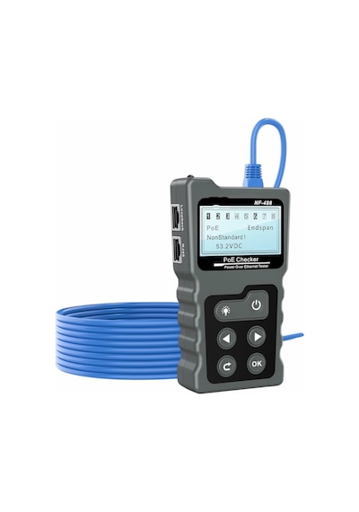 Tograt Nf-488 Dijital Poe Test Cihazı Rj45 Ağ Kablosu Süreklilik Ve Poe Voltaj Akım Güç Ölçer