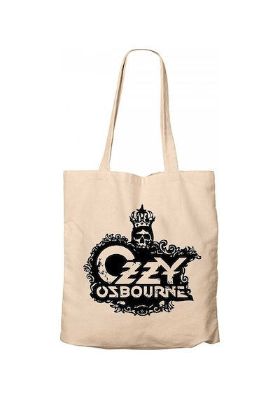 Ozzy Osbourne Skull Krem Kanvas Bez Çanta Krem