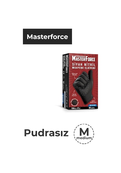 Masterforce Siyah Nitril Eldiven M Beden 50'Li Paket (509827023)