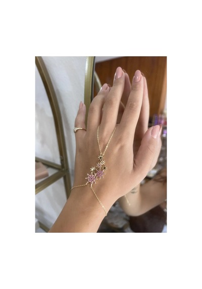 Mor Taşlı Yıldız Model Şahmeran Altın