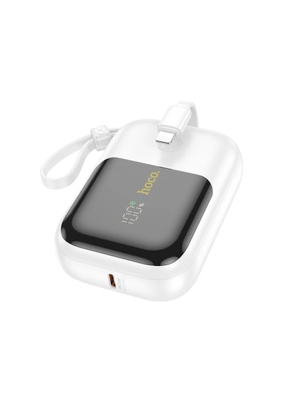 Hoco Q20 Fountain 10000mah 22.5w+pd20w Dijital Göstergeli Kablolu Powerbank Beyaz BEYAZ