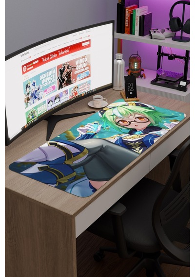 Sucrose Genshin Impact Anime Oyuncu V2 - 90x40 Xxl Gaming Mouse Pad Fare Altlığı