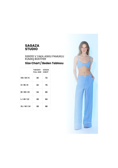 Sagaza Studio Ss6010 İnce Askılı Büstiyer İndigo
