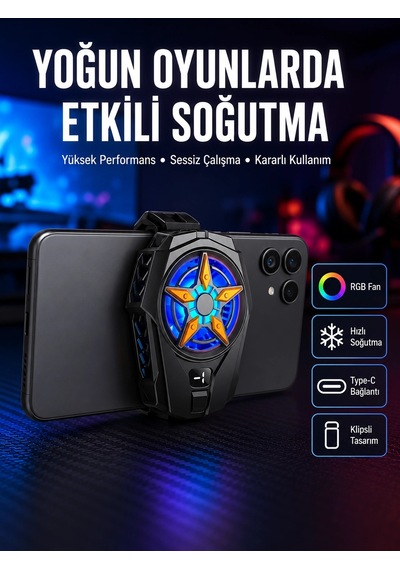 Bay Dijital Göstergeli Evrensel Telefon Soğutma Fanı Yeni Nesil Najmaddin 47522050