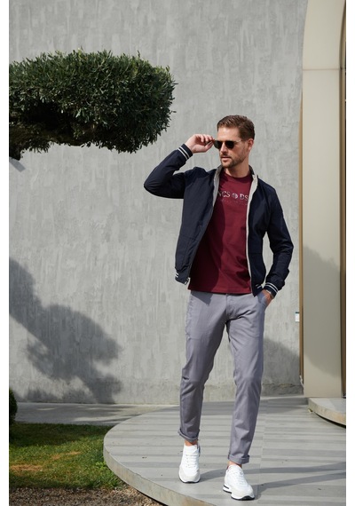 Erkek Gri Chino Pantolon Slim Fit Ncs Jeans 2206 Gri