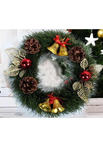 Yılbaşı Kapı Süsü Yılbaşı Temalı Kapı Çelengi 24 CM