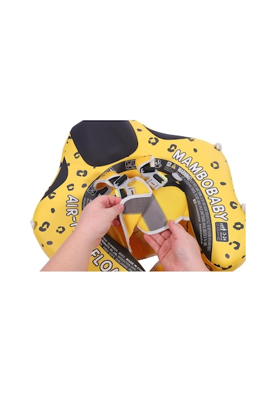 Mambobaby Yüzme Simidi - Yellow Leopard, Emniyetli, Gölgelikli Ve Ayak Destekli
